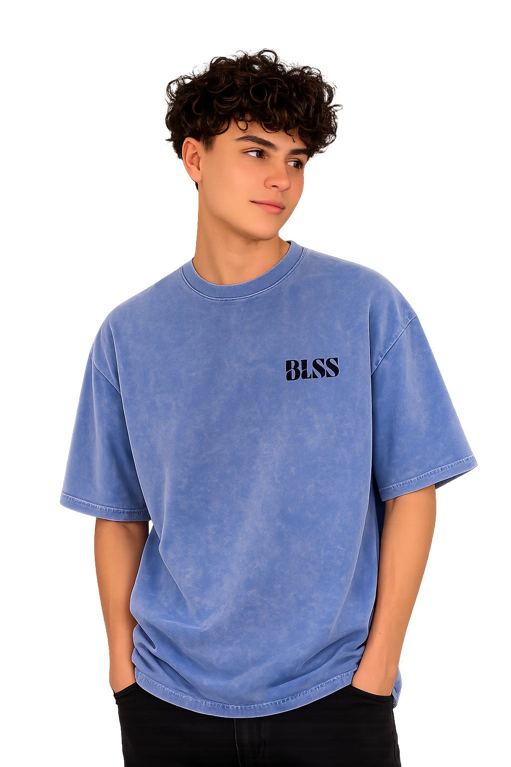 BLSS Heavyweight Oversized T-Shirt in Light Blue